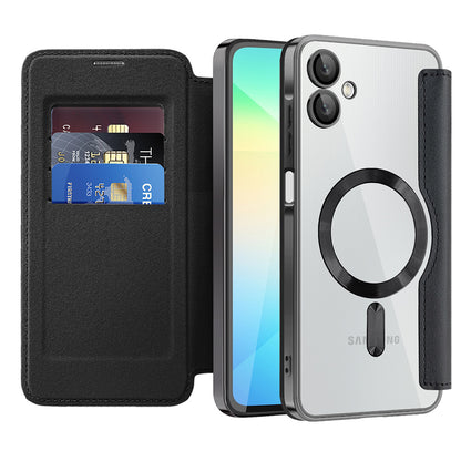 MagSafe-deksel for Samsung Galaxy A06 A065, Techsuit, SmartMag Book, svart