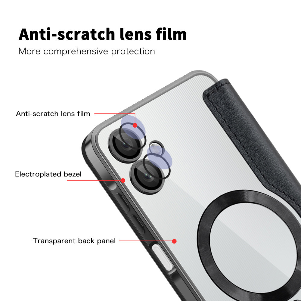 MagSafe-deksel for Samsung Galaxy A06 A065, Techsuit, SmartMag Book, svart