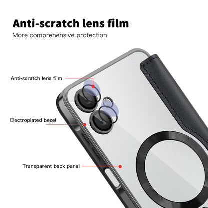 MagSafe-deksel for Samsung Galaxy A06 A065, Techsuit, SmartMag Book, svart
