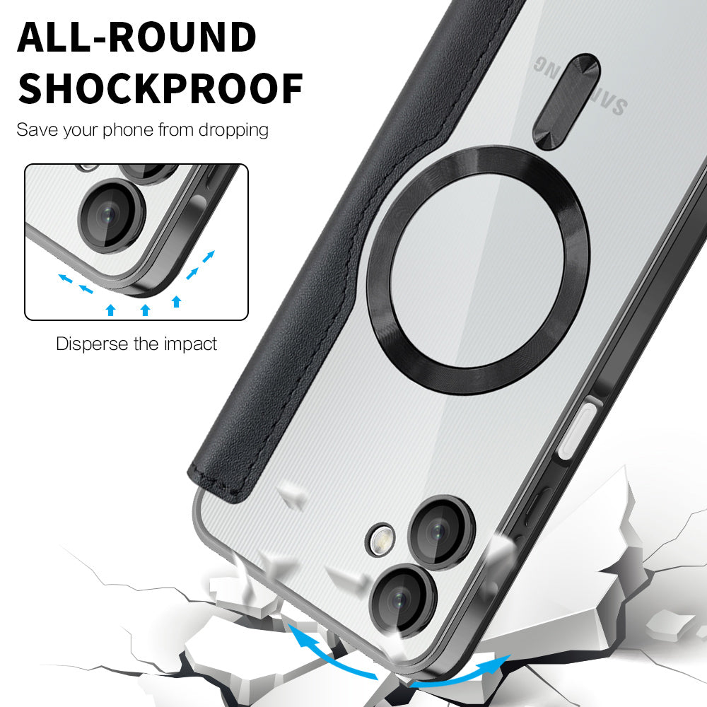 MagSafe-deksel for Samsung Galaxy A06 A065, Techsuit, SmartMag Book, svart