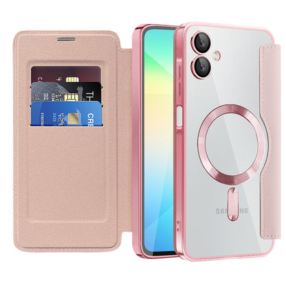 MagSafe-deksel for Samsung Galaxy A06 A065, Techsuit, SmartMag Book, Rosa