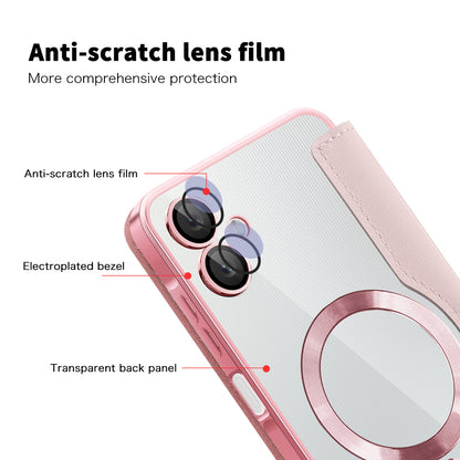 MagSafe-deksel for Samsung Galaxy A06 A065, Techsuit, SmartMag Book, Rosa