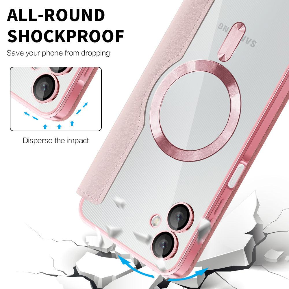 MagSafe-deksel for Samsung Galaxy A06 A065, Techsuit, SmartMag Book, Rosa