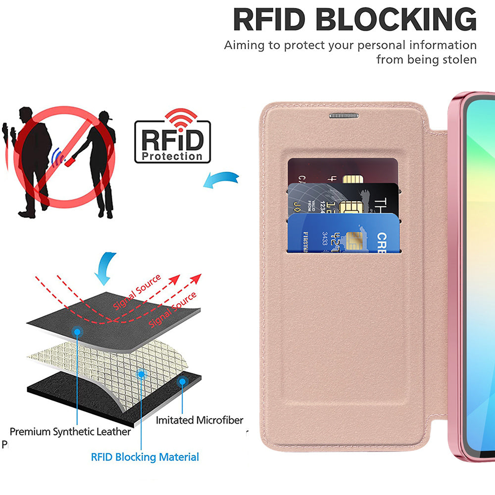 MagSafe-deksel for Samsung Galaxy A06 A065, Techsuit, SmartMag Book, Rosa