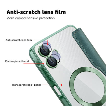 MagSafe-deksel for Samsung Galaxy A06 A065, Techsuit, SmartMag Book, Grønn