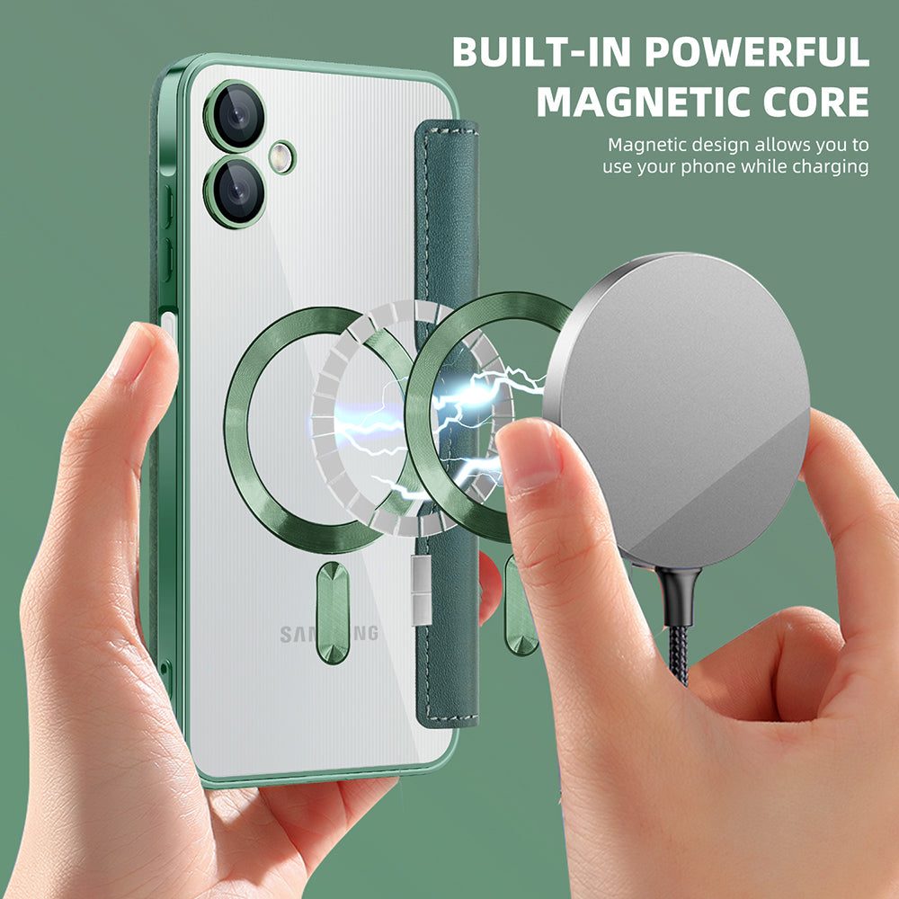 MagSafe-deksel for Samsung Galaxy A06 A065, Techsuit, SmartMag Book, Grønn