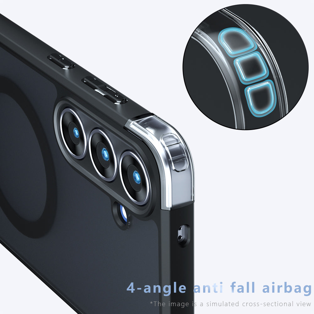 MagSafe-deksel for Samsung Galaxy A07 4G A075, Techsuit, PureFrost, Satinert Svart