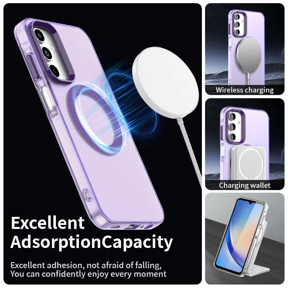 MagSafe-deksel for Samsung Galaxy A15 5G A156 / A15 A155, Techsuit, CandyCase, Lilla