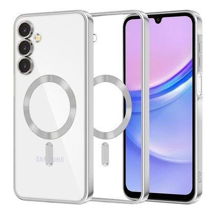 MagSafe-deksel for Samsung Galaxy A15 5G A156 / A15 A155, Techsuit, Luxury Crystal, Sølv
