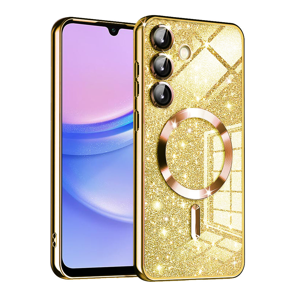 MagSafe-deksel for Samsung Galaxy A15 5G A156 / A15 A155, Techsuit, Luxury Glitter, Gull