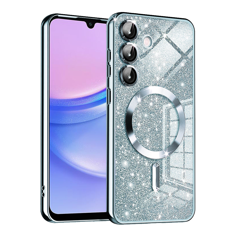 MagSafe-deksel for Samsung Galaxy A15 5G A156 / A15 A155, Techsuit, Luxury Glitter, Blå