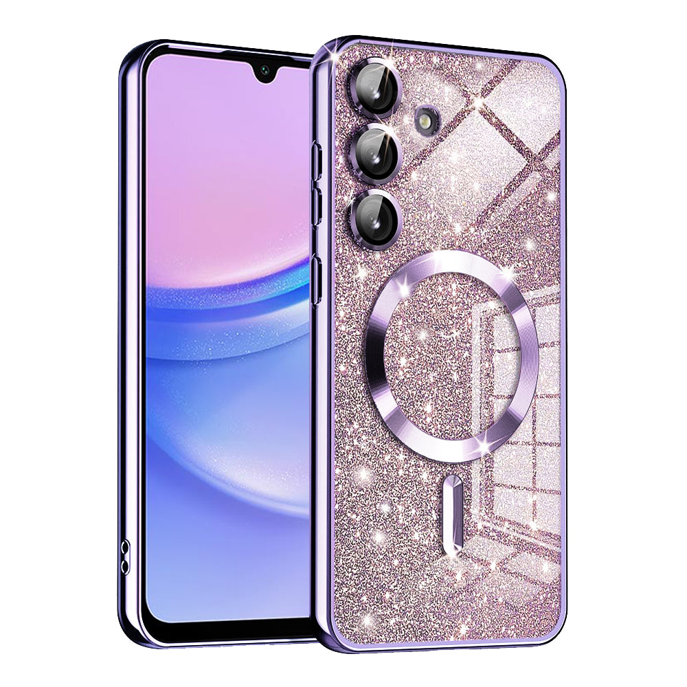 MagSafe-deksel for Samsung Galaxy A15 5G A156 / A15 A155, Techsuit, Luxury Glitter, Lys lilla