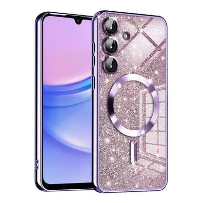 MagSafe-deksel for Samsung Galaxy A15 5G A156 / A15 A155, Techsuit, Luxury Glitter, Lys lilla