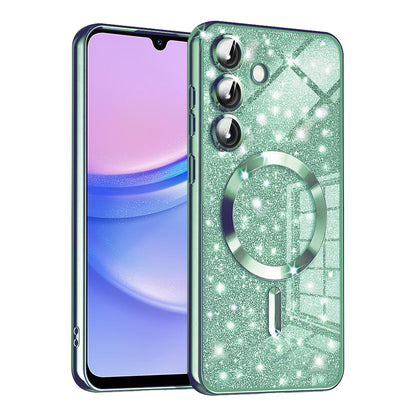 MagSafe-deksel for Samsung Galaxy A15 5G A156 / A15 A155, Techsuit, Luxury Glitter, Lys grønn