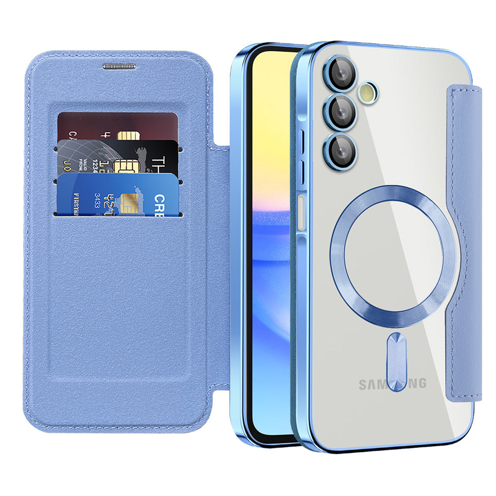 MagSafe-deksel for Samsung Galaxy A15 5G A156 / A15 A155, Techsuit, SmartMag Book, Blå