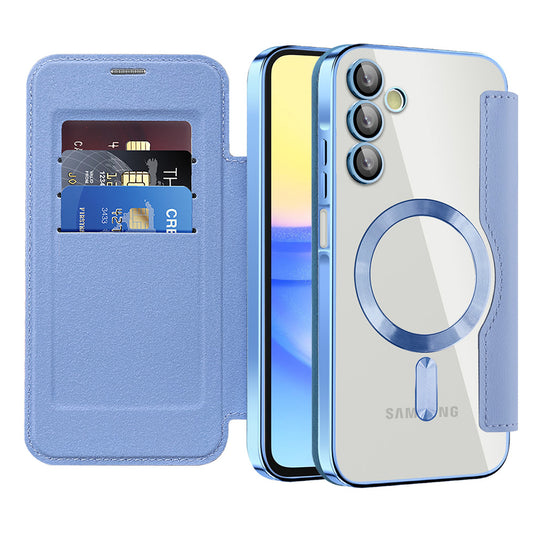 MagSafe-deksel for Samsung Galaxy A15 5G A156 / A15 A155, Techsuit, SmartMag Book, Blå