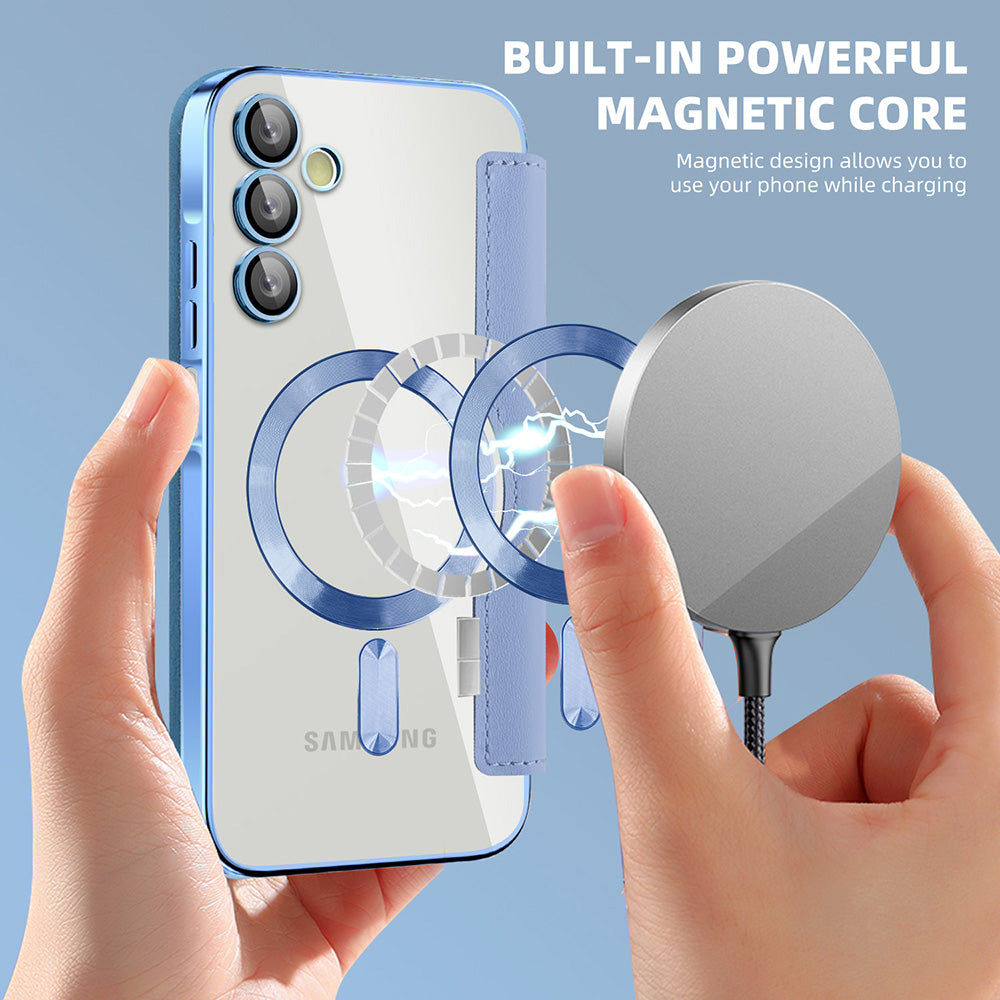 MagSafe-deksel for Samsung Galaxy A15 5G A156 / A15 A155, Techsuit, SmartMag Book, Blå