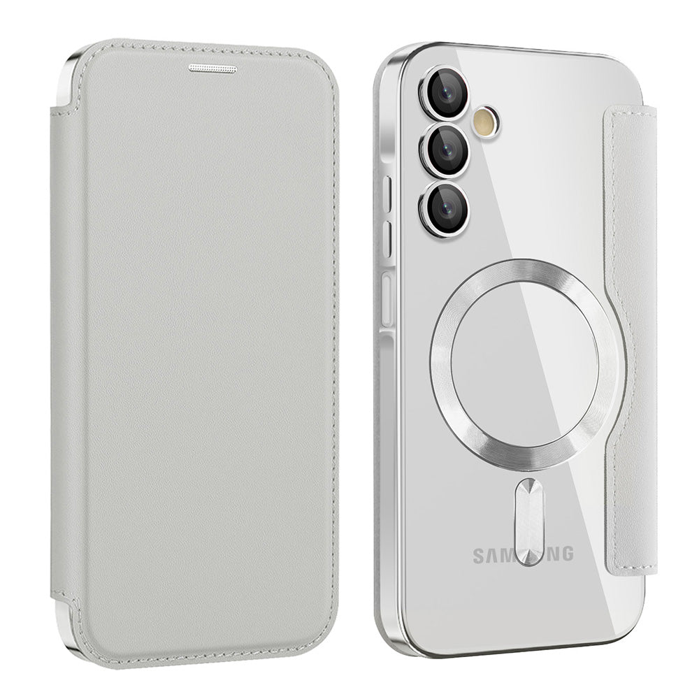 MagSafe-deksel for Samsung Galaxy A15 5G A156 / A15 A155, Techsuit, SmartMag Book, Grå