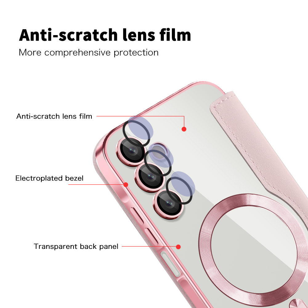 MagSafe-deksel for Samsung Galaxy A15 5G A156 / A15 A155, Techsuit, SmartMag Book, Rosa