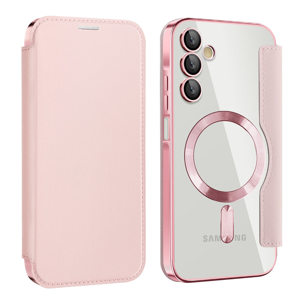 MagSafe-deksel for Samsung Galaxy A15 5G A156 / A15 A155, Techsuit, SmartMag Book, Rosa