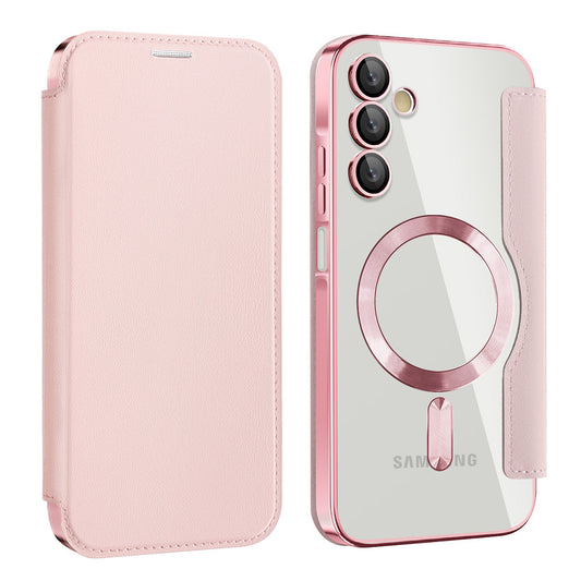 MagSafe-deksel for Samsung Galaxy A15 5G A156 / A15 A155, Techsuit, SmartMag Book, Rosa