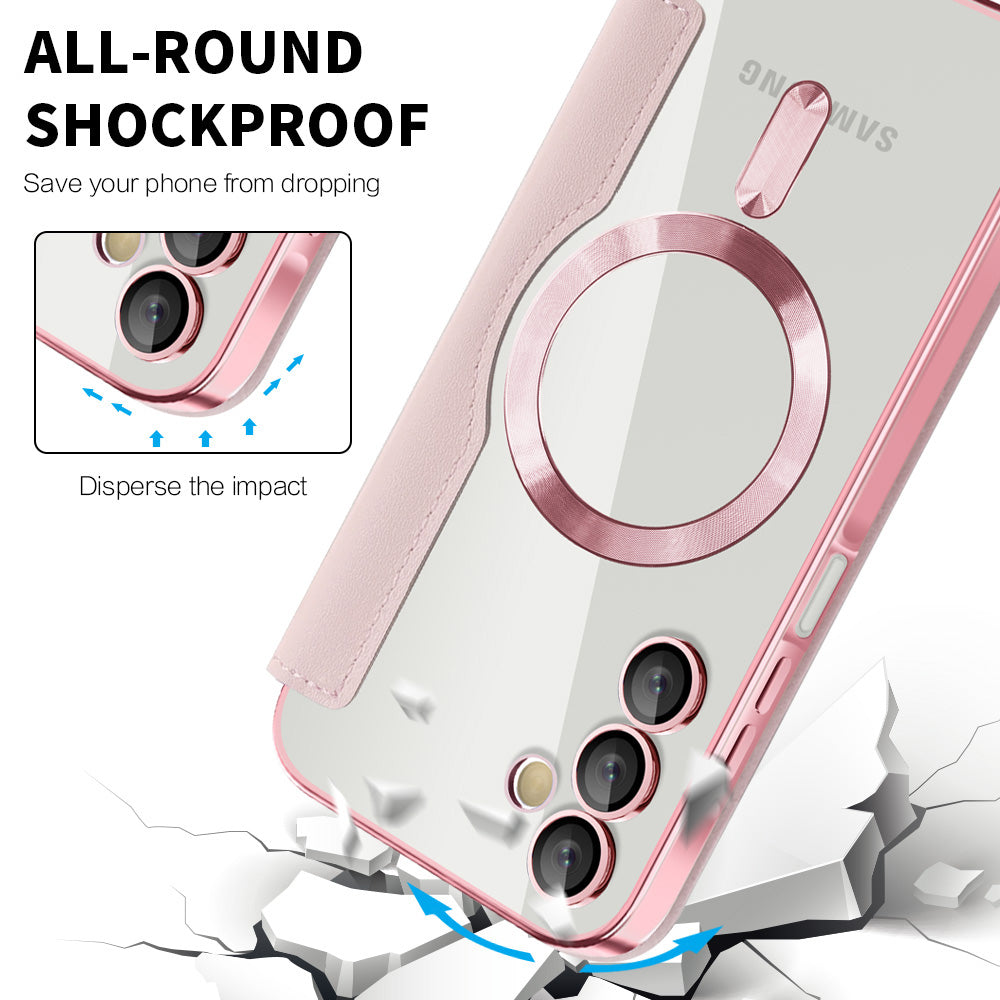 MagSafe-deksel for Samsung Galaxy A15 5G A156 / A15 A155, Techsuit, SmartMag Book, Rosa
