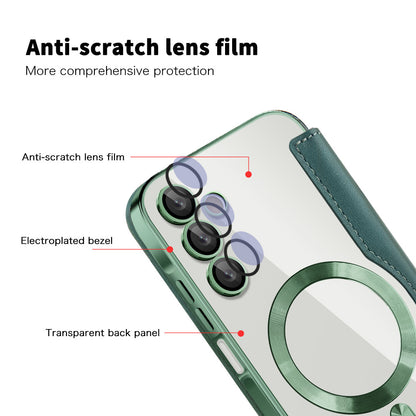 MagSafe-deksel for Samsung Galaxy A15 5G A156 / A15 A155, Techsuit, SmartMag Book, Grønn