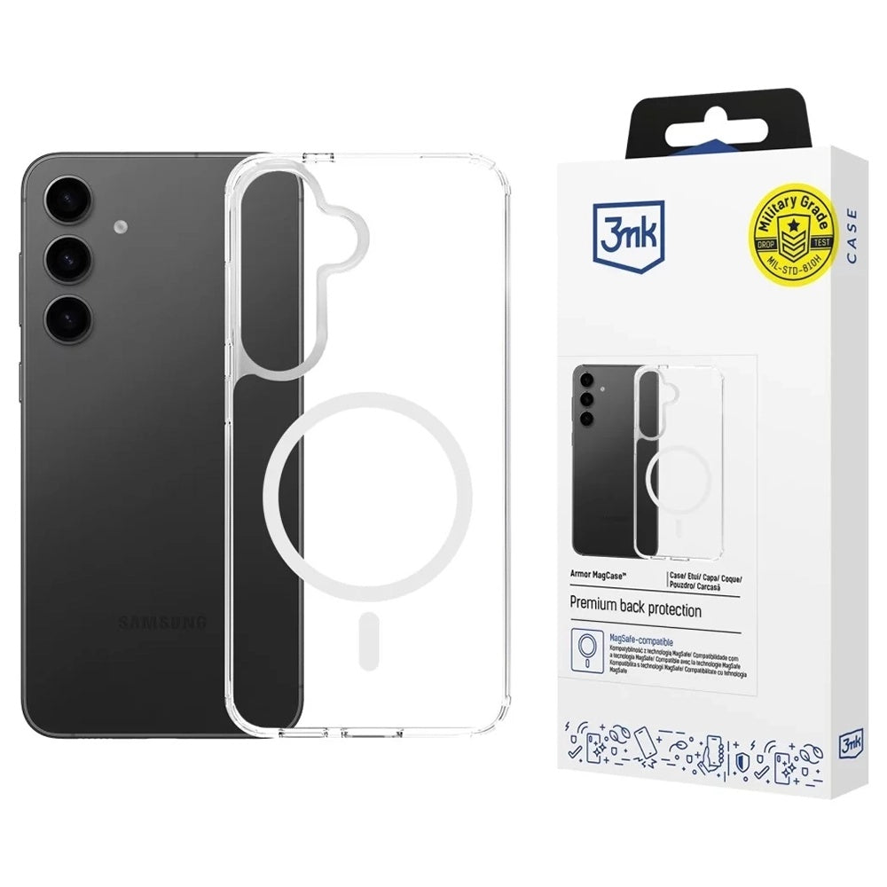 MagSafe-deksel for Samsung Galaxy A16 5G A166 / A16 4G A165, 3MK, Armor MagCase, Transparent