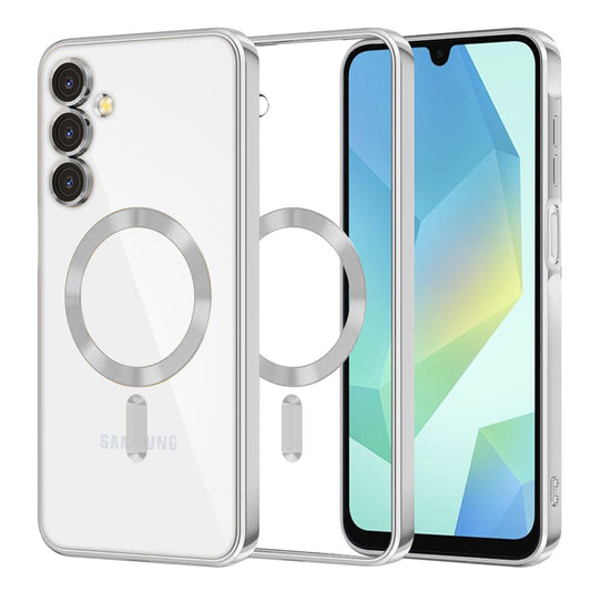 MagSafe-deksel for Samsung Galaxy A16 5G A166 / A16 4G A165, Techsuit, Luxury Crystal, Sølv