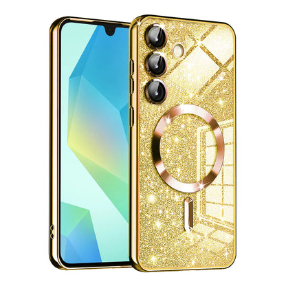 MagSafe-deksel for Samsung Galaxy A16 5G A166 / A16 4G A165, Techsuit, Luxury Glitter, Gullfarget