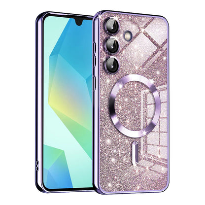 MagSafe-deksel for Samsung Galaxy A16 5G A166 / A16 4G A165, Techsuit, Luxury Glitter, Lys lilla