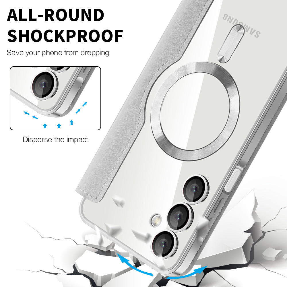 MagSafe-deksel for Samsung Galaxy A16 5G A166 / A16 4G A165, Techsuit, SmartMag Book, Grå
