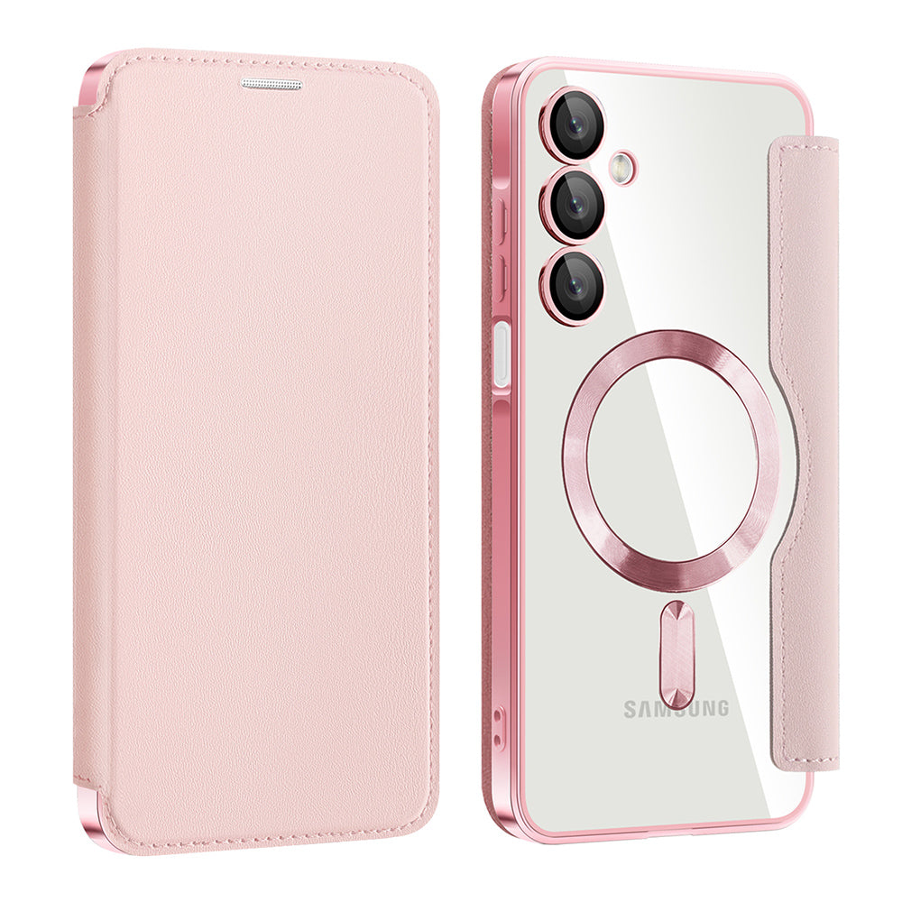 MagSafe-deksel for Samsung Galaxy A16 5G A166 / A16 4G A165, Techsuit, SmartMag Book, Rosa