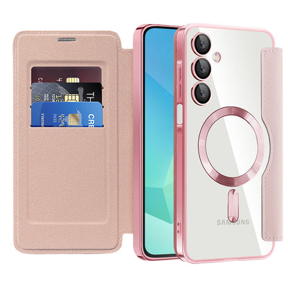 MagSafe-deksel for Samsung Galaxy A16 5G A166 / A16 4G A165, Techsuit, SmartMag Book, Rosa