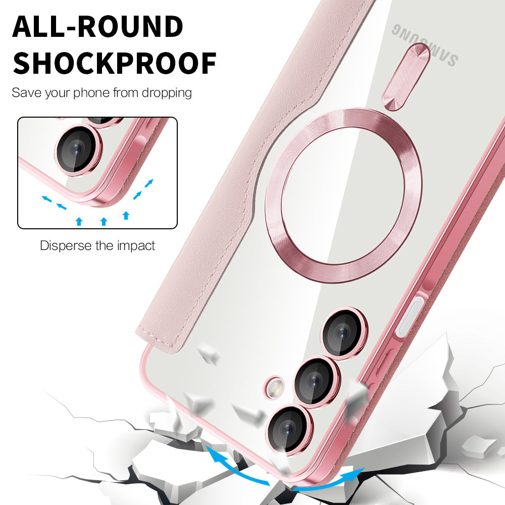 MagSafe-deksel for Samsung Galaxy A16 5G A166 / A16 4G A165, Techsuit, SmartMag Book, Rosa