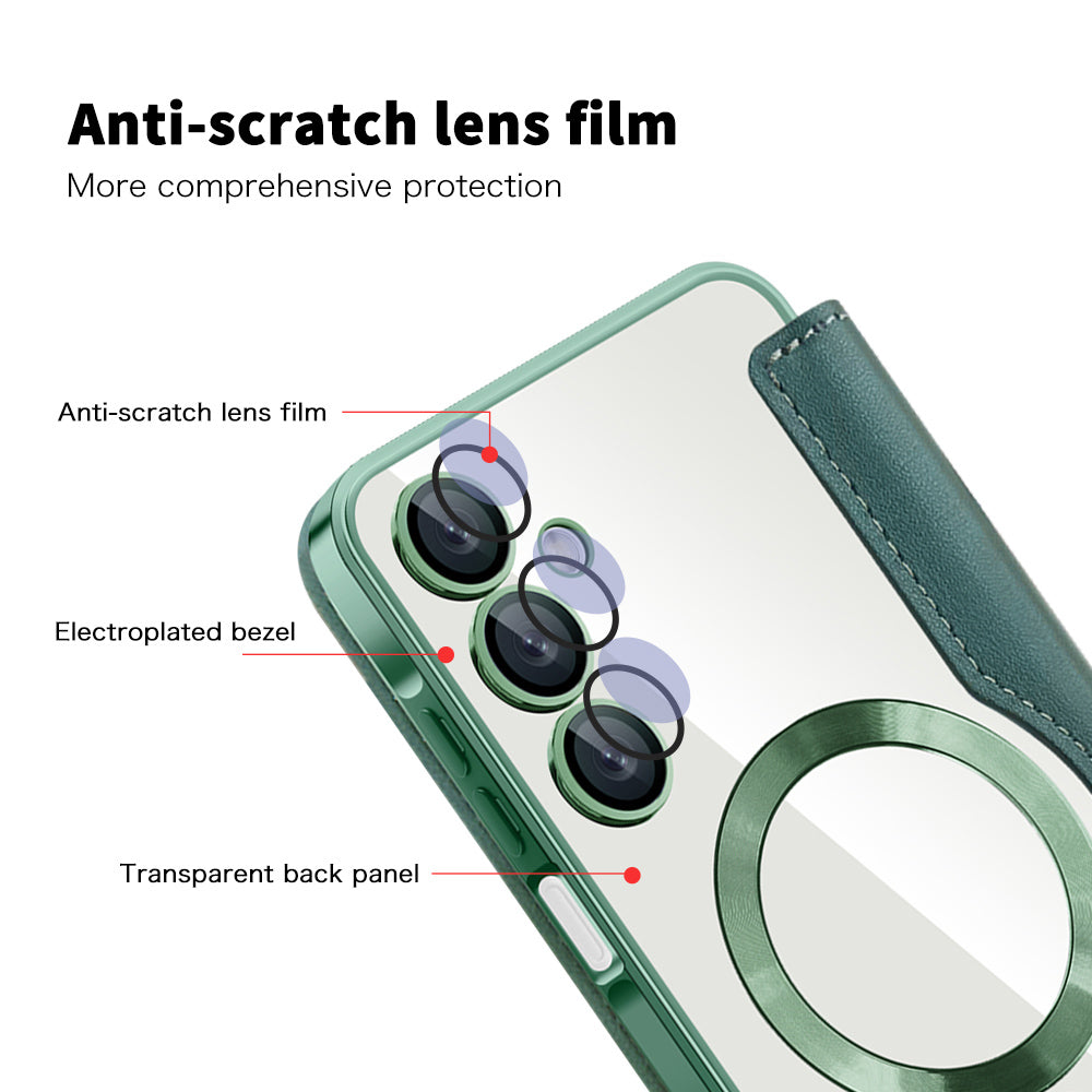 MagSafe-deksel for Samsung Galaxy A16 5G A166 / A16 4G A165, Techsuit, SmartMag Book, Grønn