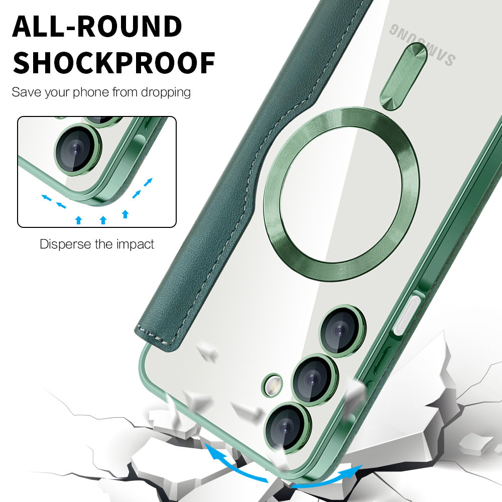 MagSafe-deksel for Samsung Galaxy A16 5G A166 / A16 4G A165, Techsuit, SmartMag Book, Grønn