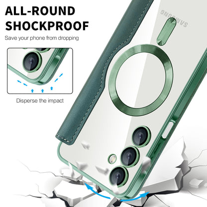 MagSafe-deksel for Samsung Galaxy A16 5G A166 / A16 4G A165, Techsuit, SmartMag Book, Grønn