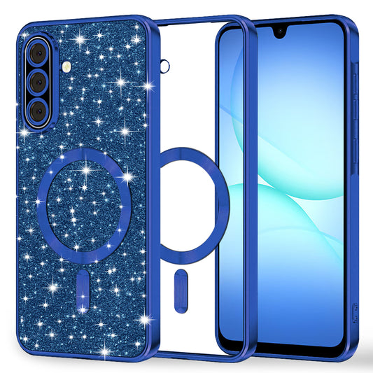 MagSafe-deksel for Samsung Galaxy A17 4G / A17 5G, Techsuit, Luxury Glitter, Mørk blå