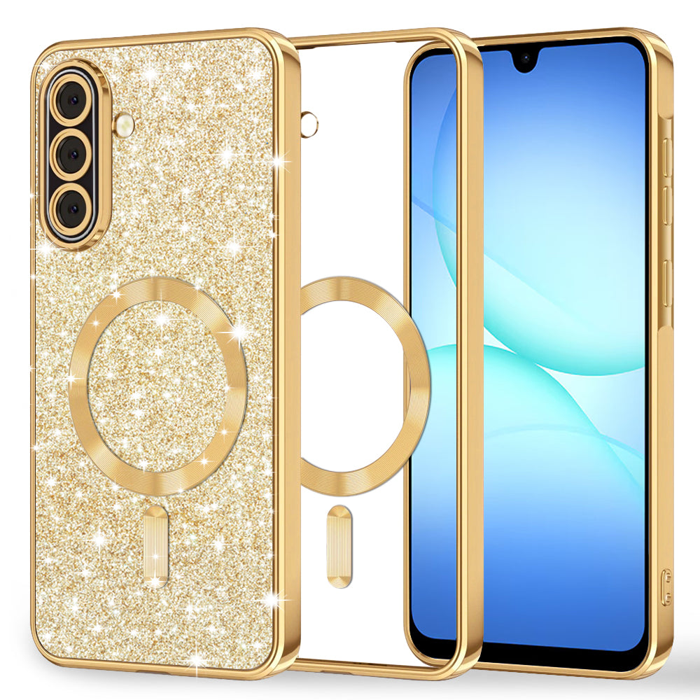 MagSafe-deksel for Samsung Galaxy A17 4G / A17 5G, Techsuit, Luxury Glitter, Gull