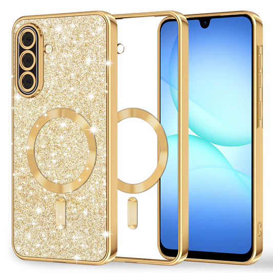 MagSafe-deksel for Samsung Galaxy A17 4G / A17 5G, Techsuit, Luxury Glitter, Gull