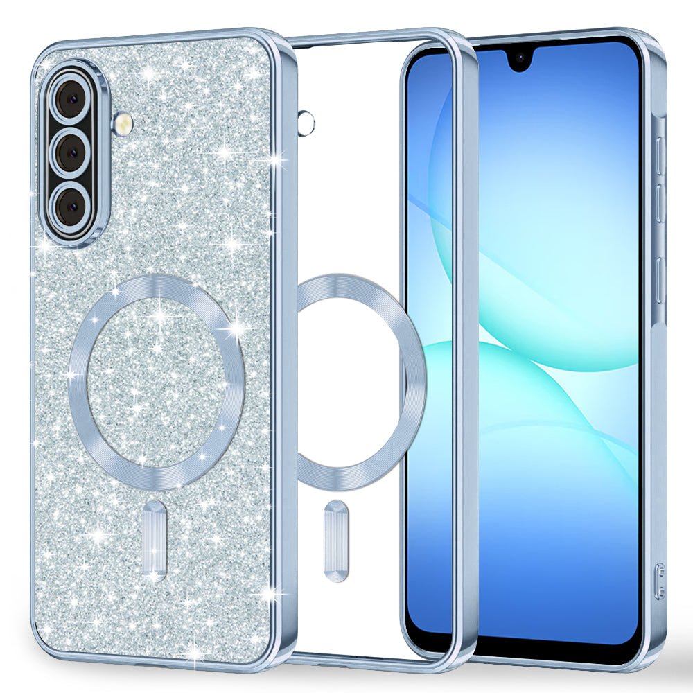 MagSafe-deksel for Samsung Galaxy A17 4G / A17 5G, Techsuit, Luxury Glitter, Bleu