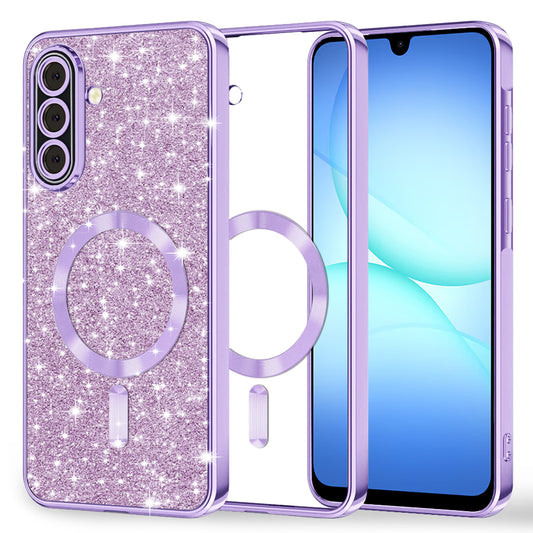 MagSafe-deksel for Samsung Galaxy A17 4G / A17 5G, Techsuit, Luxury Glitter, Lys lilla