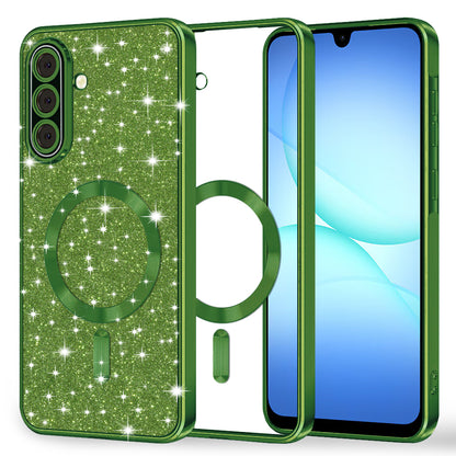 MagSafe-deksel for Samsung Galaxy A17 4G / A17 5G, Techsuit, Luxury Glitter, Mørkegrønn