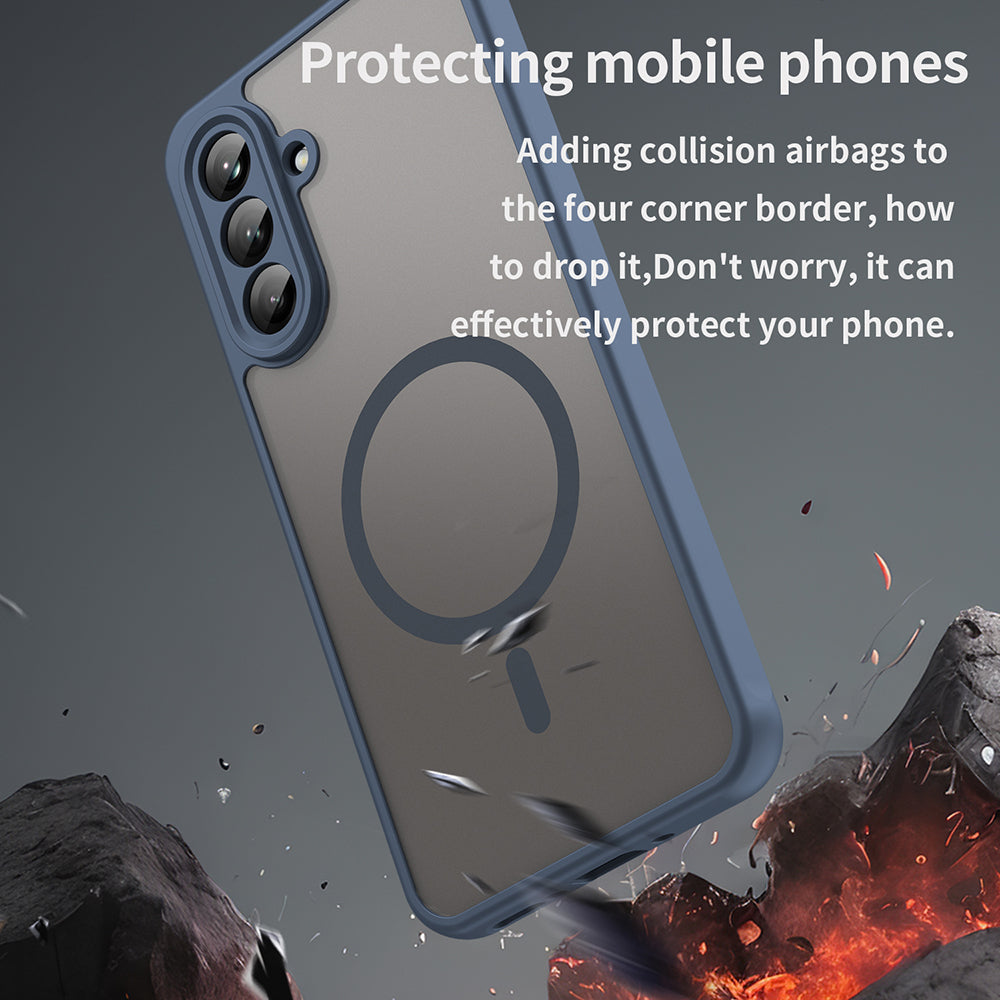 MagSafe-deksel for Samsung Galaxy A26 A266, Techsuit, HaloFrost II, Marineblå