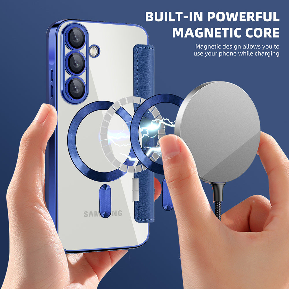 MagSafe-deksel for Samsung Galaxy A26 A266, Techsuit, SmartMag Book, Blå