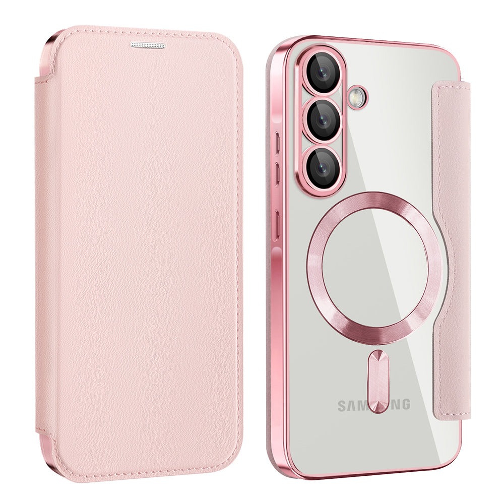 MagSafe-deksel for Samsung Galaxy A26 A266, Techsuit, SmartMag Book, Rosa