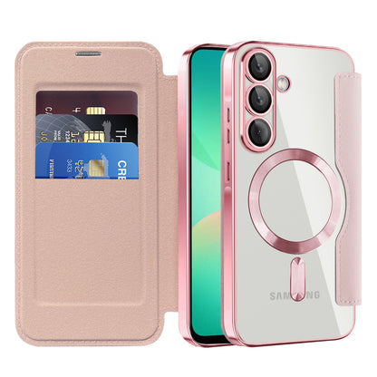 MagSafe-deksel for Samsung Galaxy A26 A266, Techsuit, SmartMag Book, Rosa