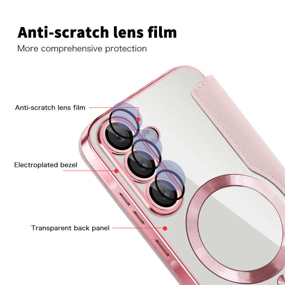 MagSafe-deksel for Samsung Galaxy A26 A266, Techsuit, SmartMag Book, Rosa