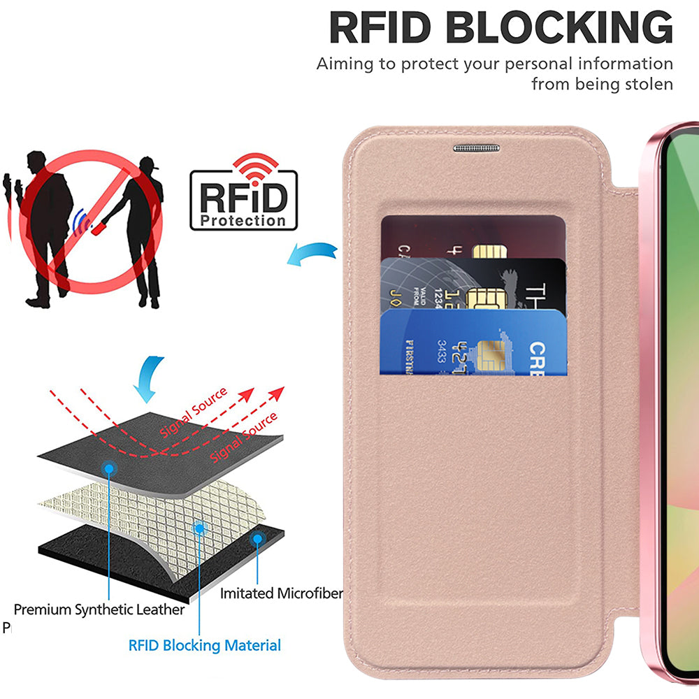 MagSafe-deksel for Samsung Galaxy A26 A266, Techsuit, SmartMag Book, Rosa